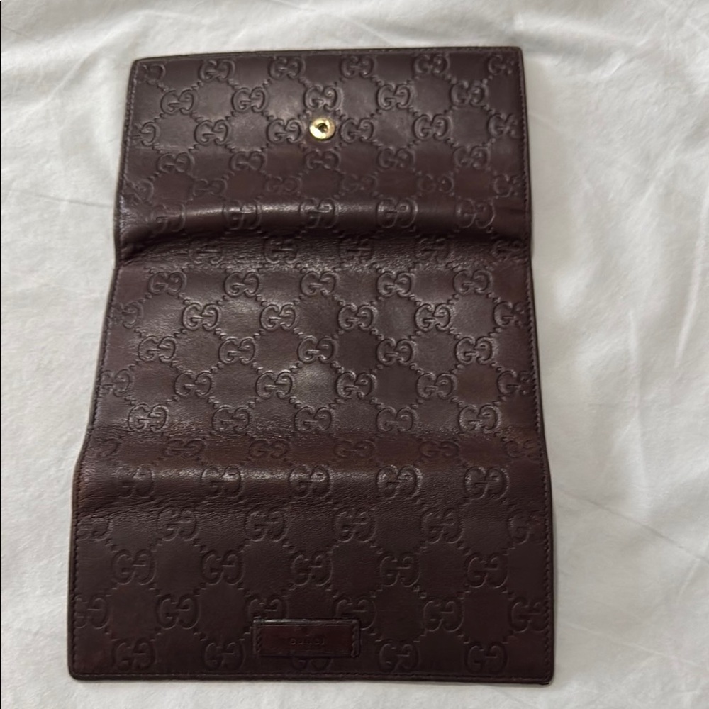 Gucci Brown Embossed Leather Wallet